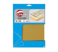 Leman PV.00 Lot de 4 Feuilles abrasifs papier de verre 230 x 280 mm Grain 40