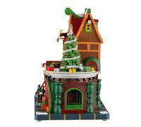 LEMAX Bâtiment de Messager elfique Lumineux et Musical Le Messager de Kringle en résine (Hauteur : 22,3 x 28 x 15 cm)