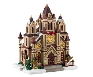 LEMAX Bâtiment éclairé par LED « Grace Cathedral » en porcelaine H 21,5 x 18 x 15,2 cm