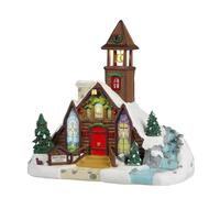 LEMAX Bâtiment Lumineux à LED « Bear Creek Chapel » en résine H 21,2 x 23 x 15,8 cm