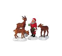 Lemax Christmas Village Santa Feeds Rennes Lot de 4-52146