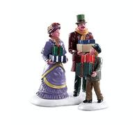 Lemax : Famille En Hiver Portant Des Cadeaux