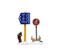 LEMAX Lot de 2 panneaux d'avertissement « Panneau de ski de fond » en résine (hauteur 8,4 x 6,7 x 2,4 cm)