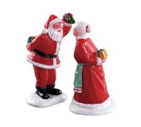 Lemax : Père Noël Et Mère Noël Sous Le Gui