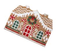 Lembeauty Paillasson Maison en Pain d'épices, paillasson de Maison en Pain d'épices, Tapis d'extérieur antidérapant, Tapis de décoration de Noël pour entrée, Porche, Salle de Bain