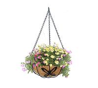LEMCC Panier de Plantes Suspendu, Pots de Fleurs, Panier de Jardinière avec Doublure et Chaîne en Fibre de Coco, Support de Plantes en Fil Métallique, Pot de Plantes Suspendu pour Jardin,(10 Pouces)