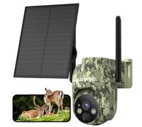 LEMNOI Caméra 4G Solaire Extérieur avec Carte SIM Préinstallé sans WiFi, 4G Caméra de Chasse avec 2K Vision Nocturne Couleur, PTZ 360°, Détection de Mouvement, Audio Bidirectionnel, Etanche IP66