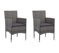 Lemon 2 Pcs chaises de balcon,VIDAXL, Chaises à manger de jardin lot de 2 ,Résine tressée Gris CCL34985681