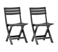 Lemon 2 Pcs chaises de balcon,VIDAXL, Chaises de jardin pliables lot de 2 Plastique Anthracite CCL48099116