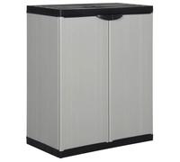 Lemon Buffet armoire de balcon - UU Armoire de rangement de jardin 1 étagère Gris/noir 68x40x85 cm CCL77615651