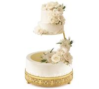 LemonRoad Lot de 2 séparateurs de gâteaux flottants dorés de 20,3 cm, 25,4 cm, 30,5 cm - Présentoir rond à étages pour gâteau de mariage, dessert, décoration de table