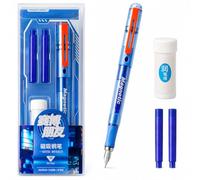 LEMONSTONE Stylo plume pour école primaire, avec fermeture magnétique, 2 encres bleues
