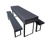 Lemos Home Lot de 3 Coussins pour Tente à bière Comprenant 1 Nappe et 2 Housses de Banc - Taille et Couleurs au Choix (110 x 60 cm, Anthracite)