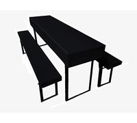 Lemos Home Lot de 3 Coussins pour Tente à bière Comprenant 1 Nappe et 2 Housses de Banc - Taille et Couleurs au Choix (110 x 60 cm, Noir)
