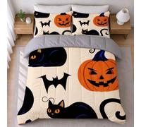 LEMRIXL Couette 1 Personne Enfant 90x190 cm Fantôme Animé a3470 | Couette Imprimée en 3D Mignonne, avec 2 Taies d'oreiller 65x65cm, pour Garçon Fille, Déco Chambre d'Enfant, 4 Saisons