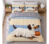 LEMRIXL Couette 1 Personne Enfant 90x190 cm Fantôme Multicolore a3416 | Couette Imprimée en 3D Mignonne, avec 2 Taies d'oreiller 65x65cm, pour Garçon Fille, Déco Chambre d'Enfant, 4 Saisons