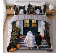 LEMRIXL Couette 1 Personne Enfant 90x190 cm Fantôme Multicolore a3794 | Couette Imprimée en 3D Mignonne, avec 2 Taies d'oreiller 65x65cm, pour Garçon Fille, Déco Chambre d'Enfant, 4 Saisons