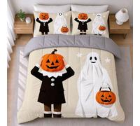 LEMRIXL Couette 1 Personne Enfant 90x190 cm Peinture Fantôme a3578 | Couette Imprimée en 3D Mignonne, avec 2 Taies d'oreiller 65x65cm, pour Garçon Fille, Déco Chambre d'Enfant, 4 Saisons
