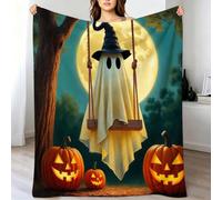 LEMRIXL Flannel Douce et Chaude 135x150 cm Lune Jaune a5828 | 3D Imprimée Flanelle Blanket, Literie 1 Personne, Couvertures Doux et Chaude pour Canape Lit, Confortable et Respirante