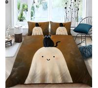 LEMRIXL Housse de Couette Simple Légère 90x190 cm Fantôme Gothique A15686 | Parure de Couette en Microfibre Durable, Pour Enfants Garçons et Filles, 2 Taies d'Oreiller 65x65 cm, Fermeture à Glissière