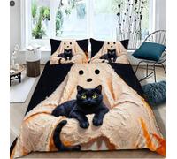 LEMRIXL Housse de Couette Simple Légère 90x190 cm Peinture Fantôme A15782 | Parure de Couette en Microfibre Durable, Pour Enfants Garçons et Filles, 2 Taies d'Oreiller 65x65 cm, Fermeture à Glissière