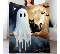 LEMRIXL Plaid en Flanelle Luxueux et Chaud Lune Jaune a5772 | Couverture en Flanelle, 240x260 cm, Idéale Idée de Cadeau, pour Voyager, Lit Ou Canapé, Lavable en Machine, Sobre et Raffinée