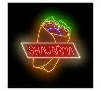 LEMST LED néon signe Enseigne Lumineuse LED Shawarma À Intensité Variable Pour Restaurant, Magasin D'alimentation Du Moyen-Orient, Décoration Murale, 24.8inx23.23in