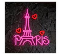 LEMST LED néon signe Enseigne Néon Tour Eiffel Paris USB Dimmable Pour Restaurant Bar Chambre Hôtel Boutique Garage Décoration Murale 40cm