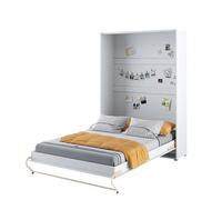 Lenart Concept Pro CP02 Lit mural, 120 x 200 cm, lit pliant, armoire avec lit pliant intégré, lit fonctionnel, blanc mat