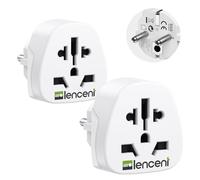 LENCENT 2X Adaptateur Universel vers France FR | la Connexion d'appareils étrangers,UK Anglaise Angleterre, USA Americaine, Chine, Australie, Japon, Italie, Suisse etc.