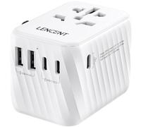 LENCENT 5 en 1 Adaptateur Universel de Voyage, Prise Universelle 5 Ports | Chargeur Rapide Universel 3 USB-C+2 USB-A, Double Fusible Sécurité, Type A/C/G/I Adapté aux USA, UK, AUS, Chine, Japon etc