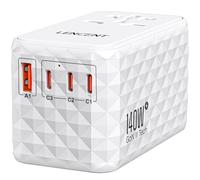 LENCENT Adaptateur de Voyage International 140W avec 1 USB-A et 3 USB-C PD