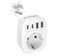 LENCENT Adaptateur Prise Americaine USA, Adaptateur Canada vers France | avec 2 USB et 2 Type-C, Europe Francaise FR 2 Broches vers US 3 Broches pour États Unis Canada Mexique Thailande Type B