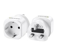LENCENT Adaptateur Prise Anglaise, Prise UK Type G, Adaptateur de Voyage France vers Royaume-Uni, Angleterre, Irlande, Écosse, Malte, Dubaï, Maldives, Bretagne, 2 Pièces
