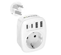 LENCENT Adaptateur Prise Australie AUS Chinois avec 2 Ports USB et 2 Type C | Adaptateur Prise Chine pour Voyage en Australie, enArgentine, en Nouvelle-Zélande, aux Fidji,Type I