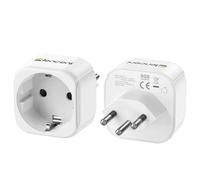 LENCENT Adaptateur Prise Suisse Adaptateur France vers Suisse Prise Type J pour Voyager en Suisse, Liechtenstein Maldives Rwanda, Compact Sécurité 2 Pièces