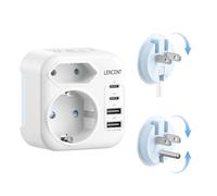 LENCENT Adaptateur Prise USA combiné Type A et Type B avec USB-C | pour États-Unis Canada Japon Mexique Thaïlande Vietnam République Dominicaine Adaptateur de Voyage