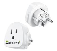 LENCENT Adaptateur Prise USA vers France, Prise Type A/B vers Type E | Prise USA/Canada/Japon vers Europe, Adaptateur pour appareils électriques américains vers française 2 Pièces