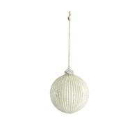 Lene Bjerre Boule de Noël Norille Ø11 cm Off white. nervuré