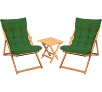 Leni - Ensemble Table et Chaises, Vert, 2 Places