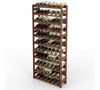 Lenmar, Casier à vin en bois pour bouteilles, naturel, RW-1, vin, étagère à bouteilles, étagère de cave, étagères, porte-bouteilles (marron, RW-1-77, 166 x 72,5 x 25, 11 couchages, 77 bouteilles)