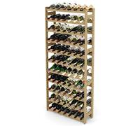 Lenmar Casier à Vin Range Bouteilles Horizontal, Serie RW-1, Étagère à Vin en Bois Naturel, Couchages, pour 12-91 Bouteilles Vin, Casier Cave Etagères Porte-Bouteilles (RW-1-77, 166 x 72,5 x 25)