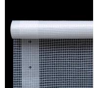 Leno Bâche de protection blanche 2 x 5 m 260 g/m² indéchirable imperméable avec œillets renfort de bord résistante aux intempéries et aux UV pour jardin, construction, camping, voiture et meubles