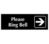 Lenrius Plaque en métal « Please Ring Bell with Right Arrow » 40,6 x 10,2 cm