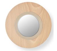 Lens LED Applique Murale Round Metal Ring in Blanc Ivory Hêtre LZF Lamps - LENS CR A IV LED DIM0 10V