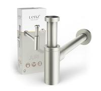Lenz Juri 46090011 Siphon design pour tous les lavabos courants - Type 1 1/4" - Tubes extra longs et réglables - Ouverture de nettoyage et siphon anti-odeurs - Surface anti-traces de doigts - Aspect