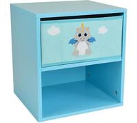 FUN HOUSE 713304 LEON LE DRAGON Chevet / Table de nuit avec tiroir H.36 X L. 33 X P. 30 CM pour enfant