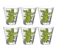 Leonardo Bambini 017900 Lot de 6 gobelets en verre, pour enfant, motif animal, passe au lave-vaisselle, 215 ml