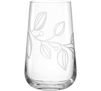 LEONARDO Boccio Verre à long drink - Grand verre en cristal - Avec gravure florale - Contenance 530 ml - Passe au lave-vaisselle - 1 verre à eau transparent