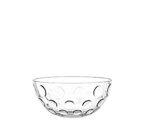 Leonardo Cucina Optic 066336 Bol rond en verre au design frais, bol décoratif avec des touches rondes, 21,5 cm
